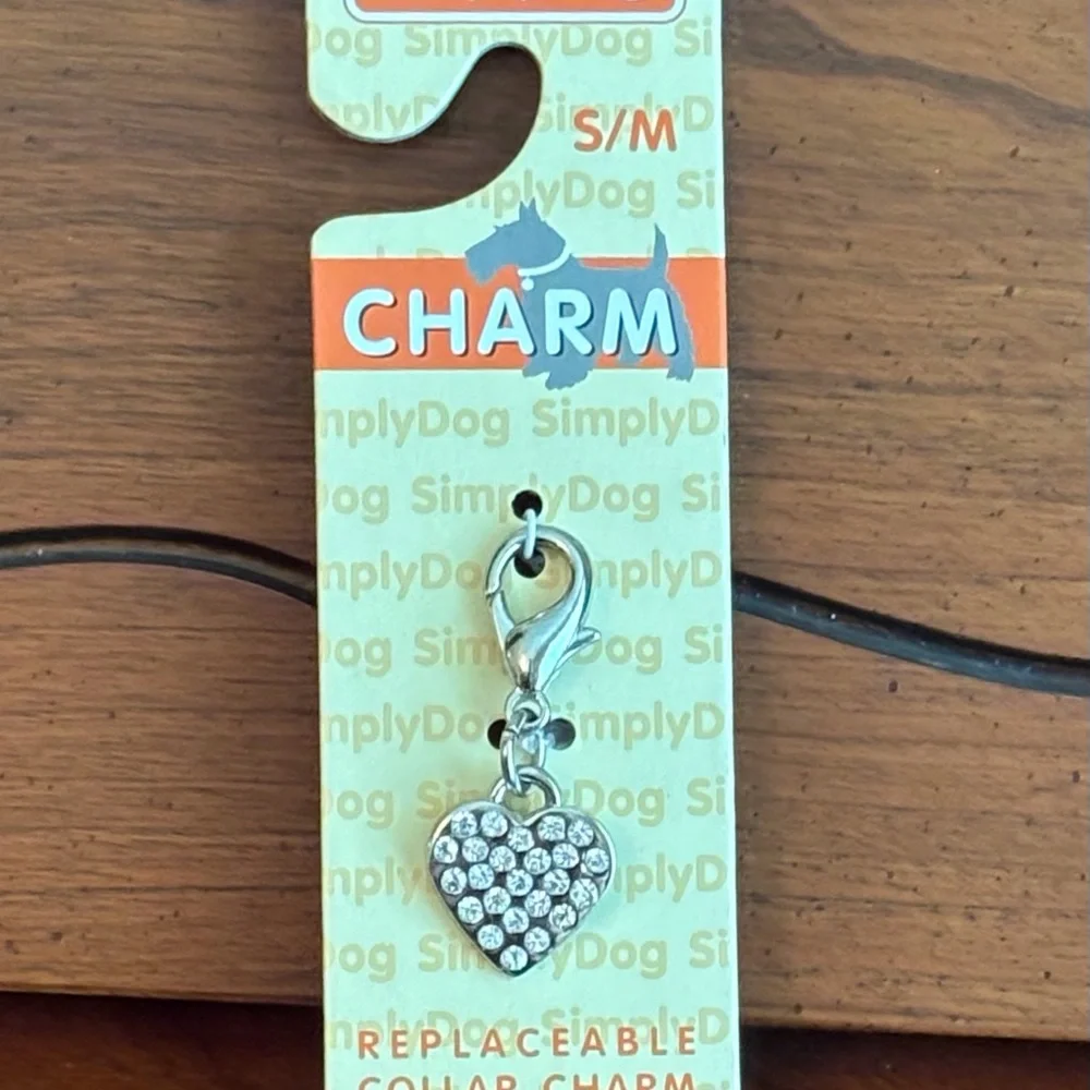 Rhinestone Heart Collar Charm